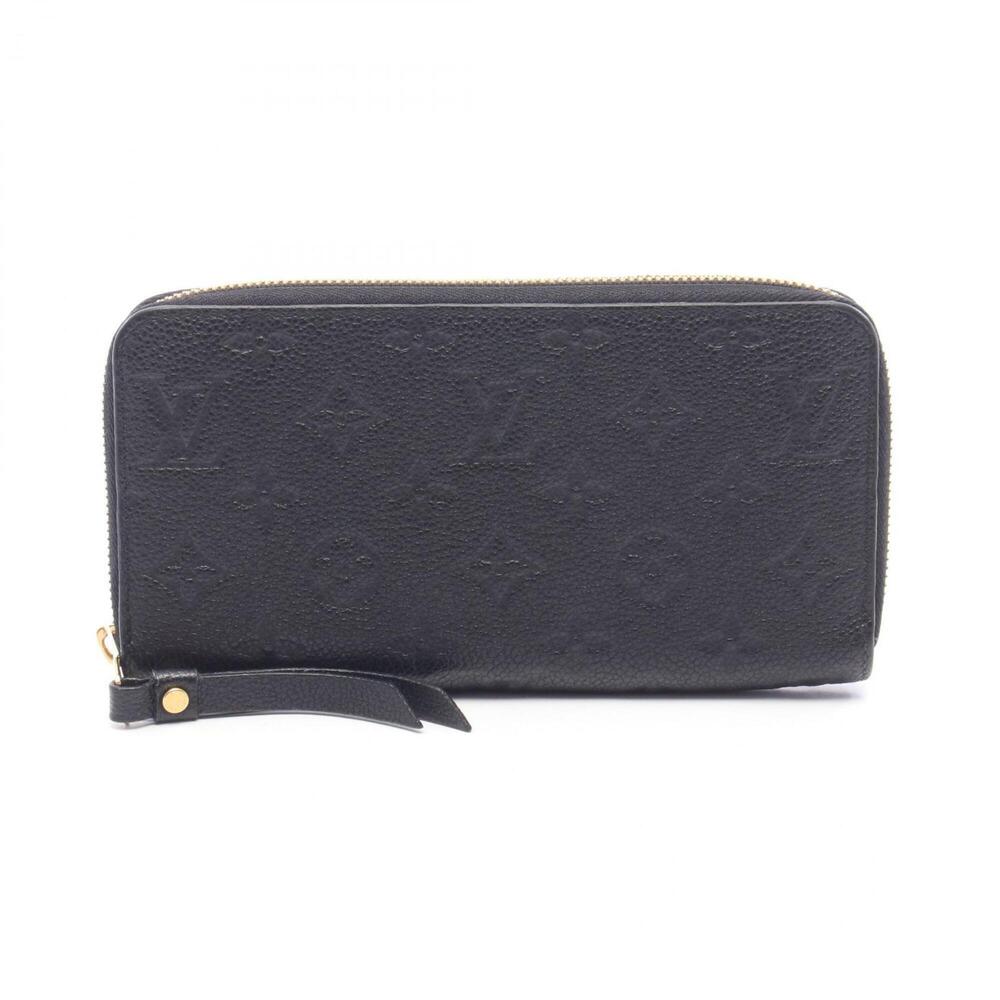 Louis Vuitton Zippy Wallet Monogram Empreinte Noir Round Long Leather Women's...